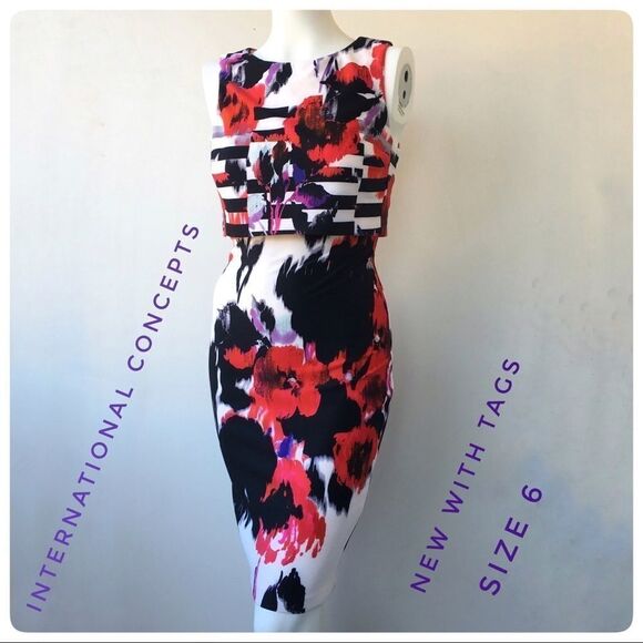 NWT INC Floral Sleeveless Bodycon dress. S… - Picture 3 of 6